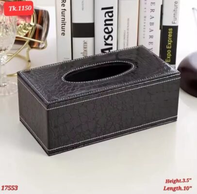 Premium Crocodile Texture PU Leather Tissue Box Cover
