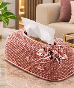 Floral Embossed Tissue Box Cover