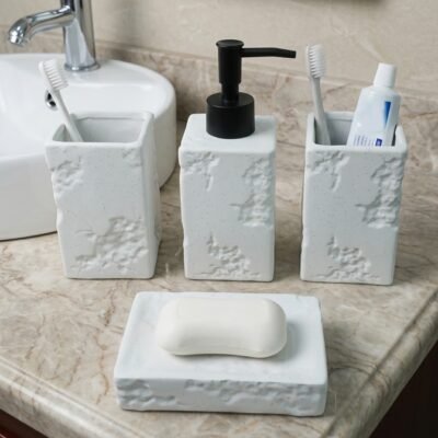 Modern Ceramic Stone Texture 4Piece Bathroom
