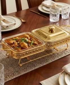 Luxury Double Glass Chafing Dish & Buffet Food Warmer Set