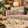 Luxury Crystal Leaf Gold Candle Holder