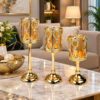 Luxury Gold Metallic and Glass Cylinder Candle Holder