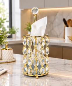 Mega Shop Luxury Gold Crystal Paper kitchen tissue holder