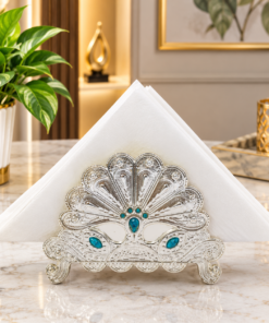 Vintage Royal Silver Metal Napkin Holder