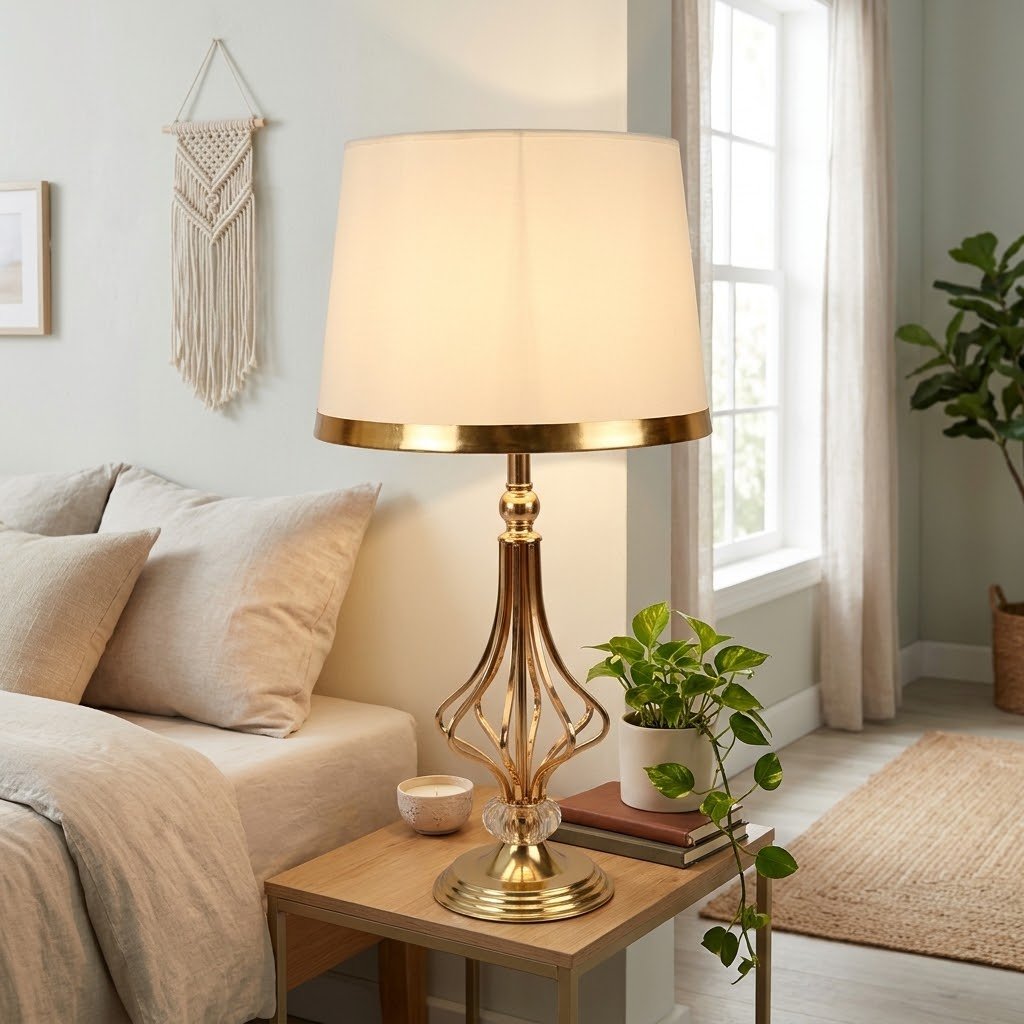 Luxury White & Gold Table Lamp Luxury White & Gold Table Lamp