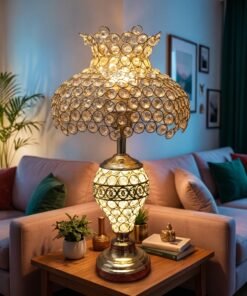 Mega Shop Luxury Golden Crystal Table Lamp
