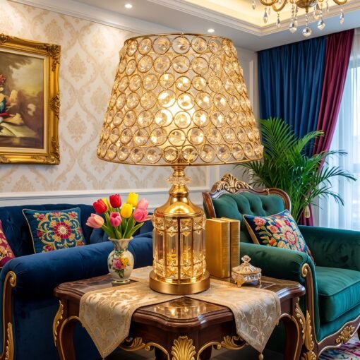 Modern Luxury Crystal Desk and Bedside Lamp