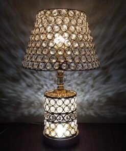 Luxury Patterned Gold Crystal Table Lamp