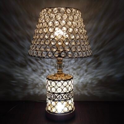 Luxury Patterned Gold Crystal Table Lamp