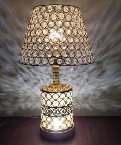 Luxury Patterned Gold Crystal Table Lamp