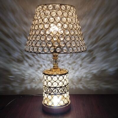 Luxury Patterned Gold Crystal Table Lamp