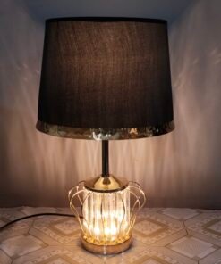 Luxury Black & Gold Crystal Table Lamp