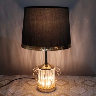 Luxury Black & Gold Crystal Table Lamp